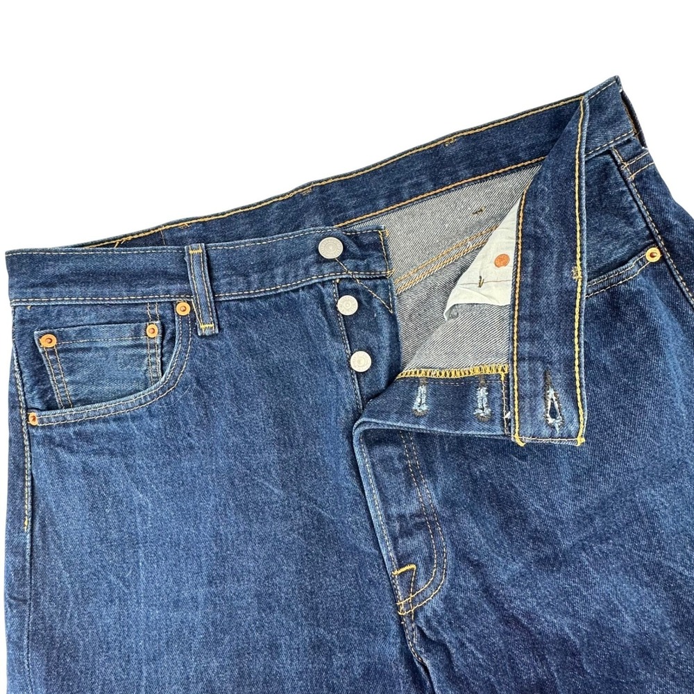 VTG Levi Strauss Co 501 Original Fit Button Fly Dark Wash Denim Jeans W38 L34